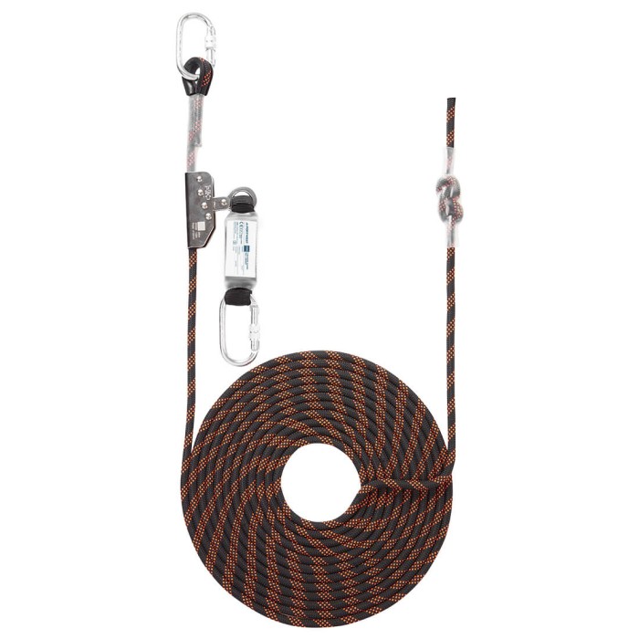 Urządzenie samozaciskowe Linostop FP90 - długość liny 10m Black/Orange