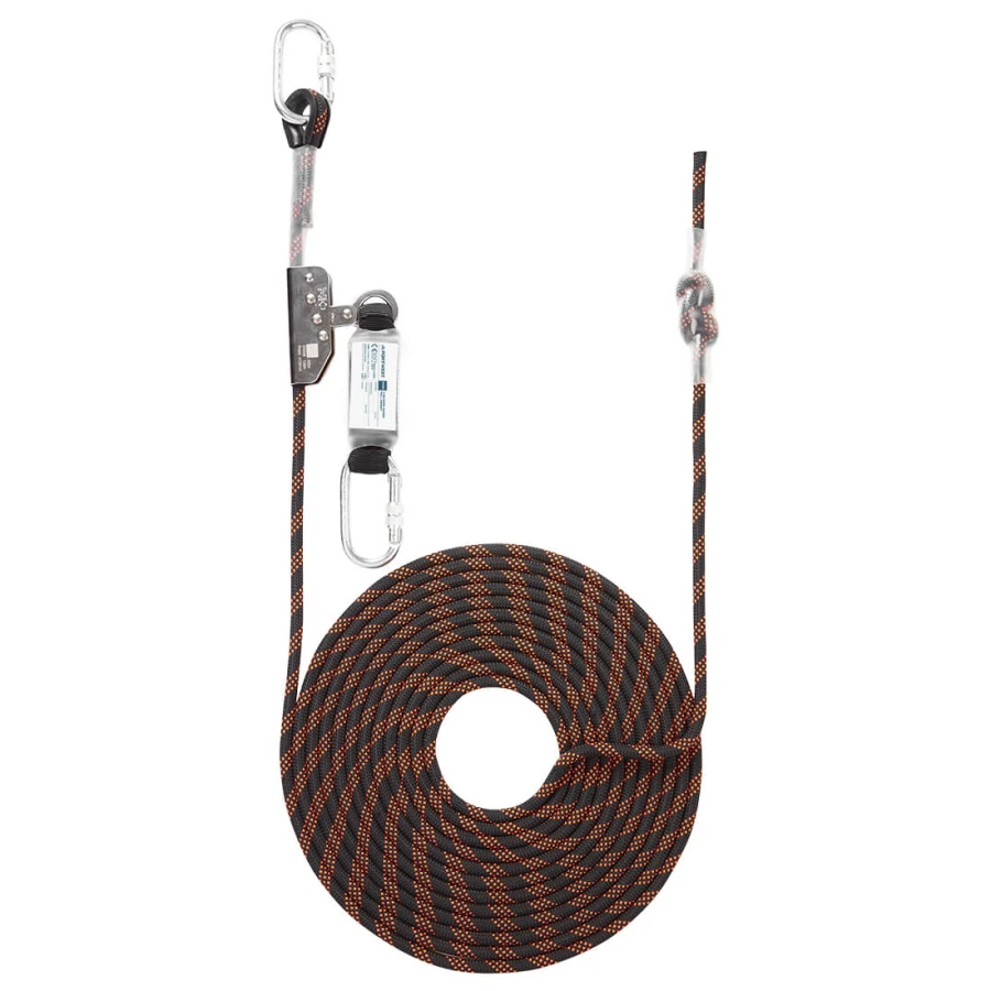 Urządzenie samozaciskowe Linostop FP90 - długość liny 10m Black/Orange