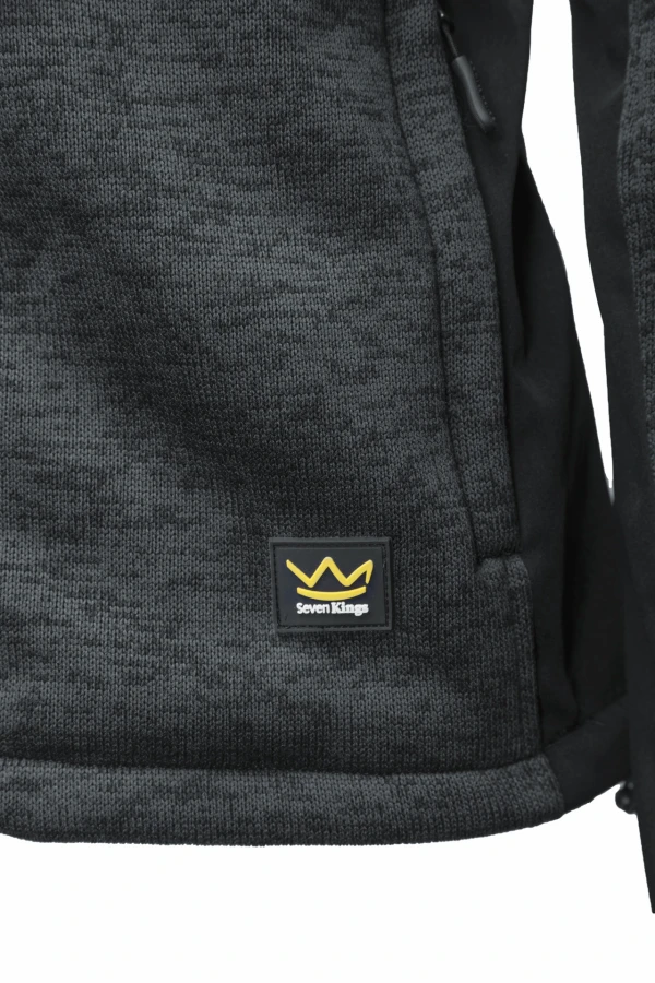Bluza rozpinana SEVEN KINGS  QUARTZ  z kapturem szara
