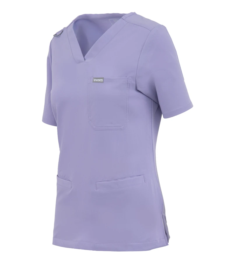Bluza medyczna damska MYNTS WMT002 Lavender – scrub top V-neck z kieszeniami