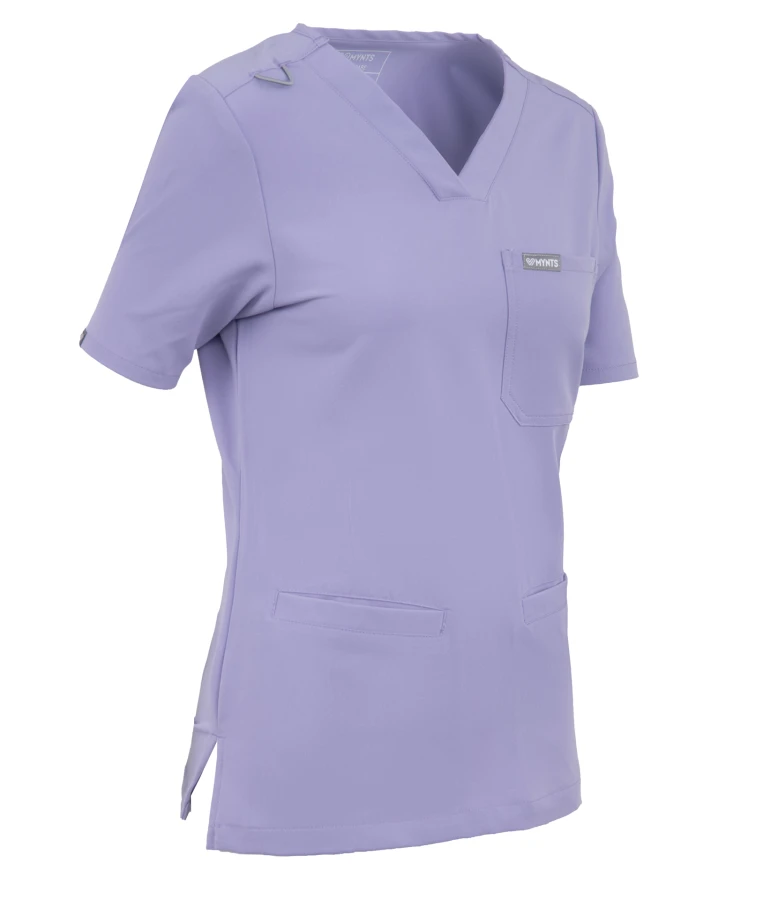 Bluza medyczna damska MYNTS WMT002 Lavender – scrub top V-neck z kieszeniami