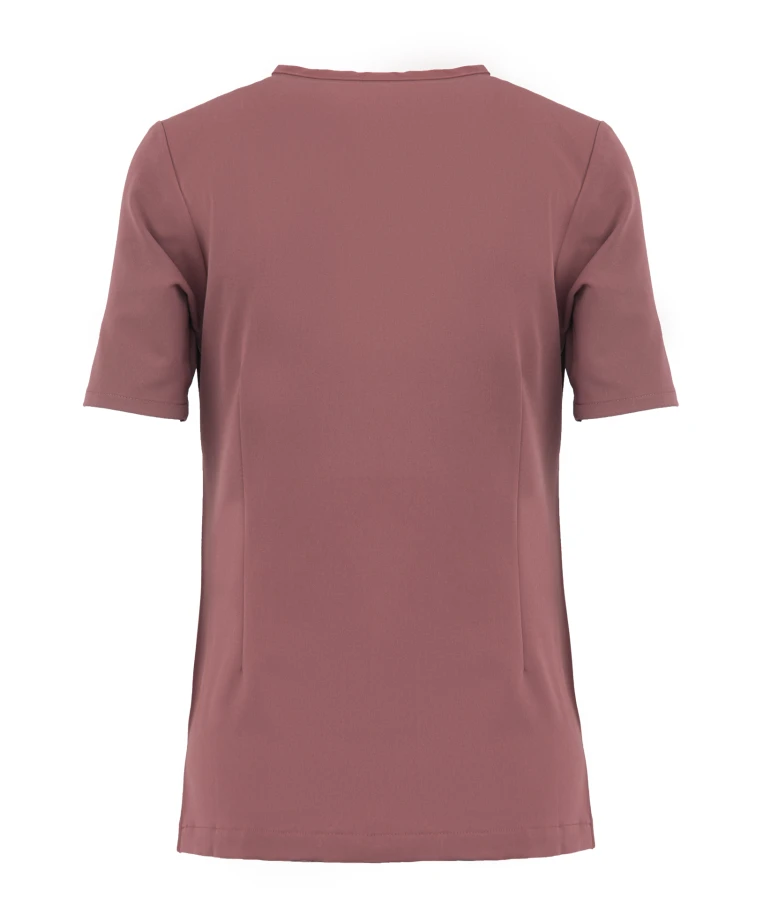 Bluza medyczna damska MYNTS WMT002 ciemny róż – scrub top V-neck z kieszeniami