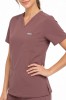 Bluza medyczna damska MYNTS WMT002 ciemny róż – scrub top V-neck z kieszeniami