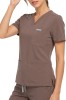 Bluza medyczna damska MYNTS WMT002 sahara mokka  scrub top V-neck z kieszeniami