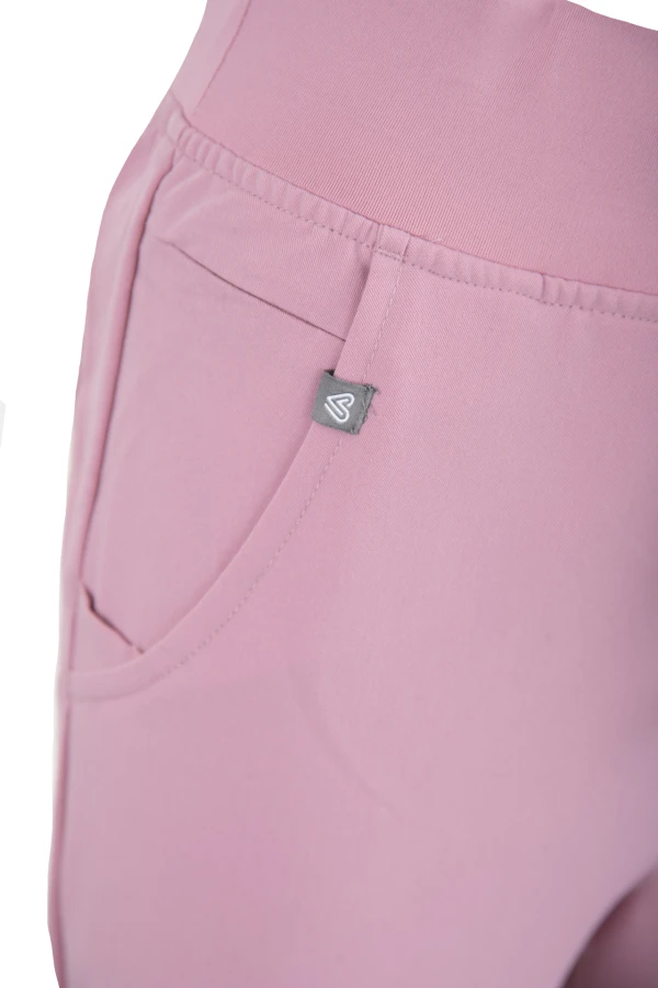 Spodnie medyczne damskie   WMP001 Rose Water  ze ściągaczami na dole nogawek