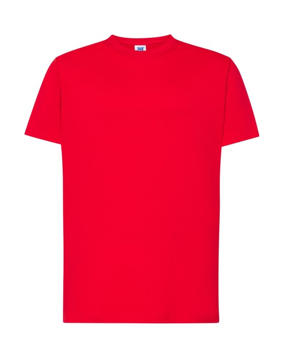Koszulka T-shirt męska z krótkim rękawem czerwona TSRA 150 regular JHK