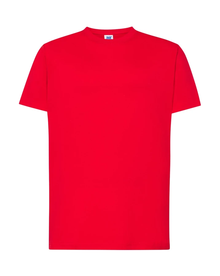 Koszulka T-shirt męska z krótkim rękawem czerwona TSRA 150 regular JHK