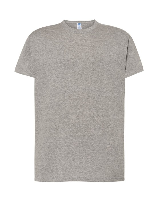 Koszulka T-shirt męska z krótkim rękawem grey melange TSRA 150 regular JHK