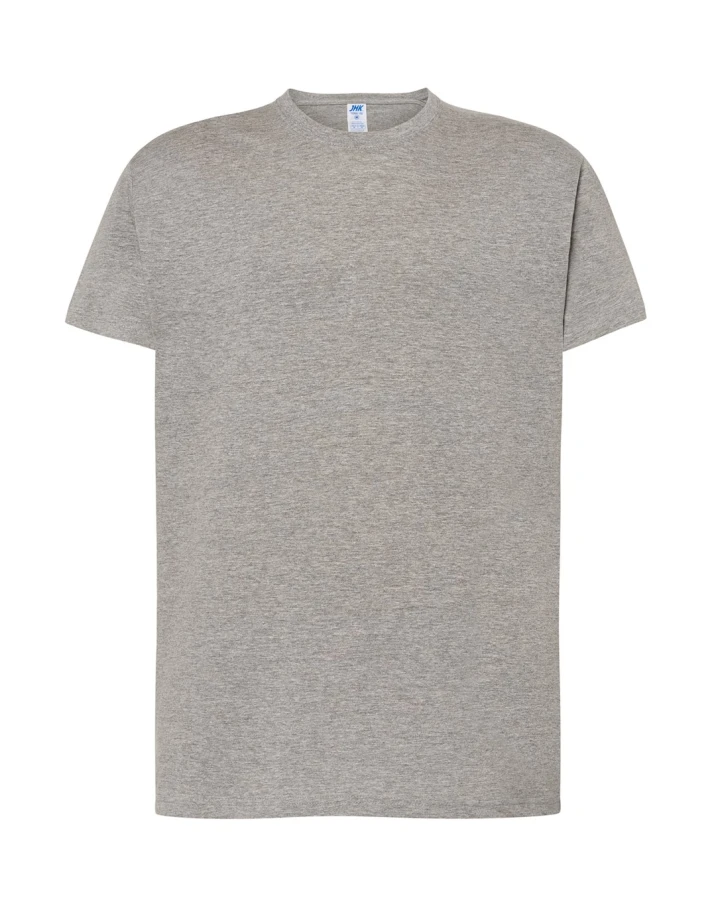 Koszulka T-shirt męska z krótkim rękawem grey melange TSRA 150 regular JHK