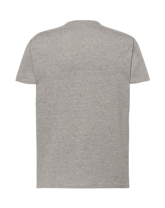 Koszulka T-shirt męska z krótkim rękawem grey melange TSRA 150 regular JHK
