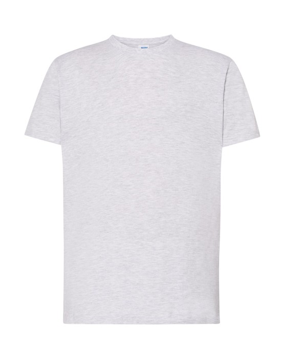 Koszulka T-shirt męska z krótkim rękawem popielaty melanż/ash melange TSRA 150 regular JHK