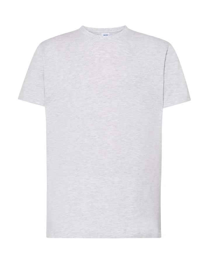 Koszulka T-shirt męska z krótkim rękawem popielaty melanż/ash melange TSRA 150 regular JHK
