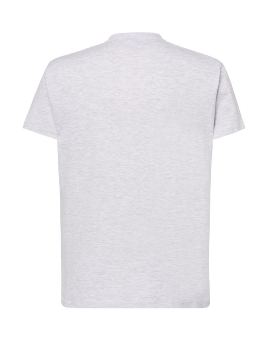Koszulka T-shirt męska z krótkim rękawem popielaty melanż/ash melange TSRA 150 regular JHK
