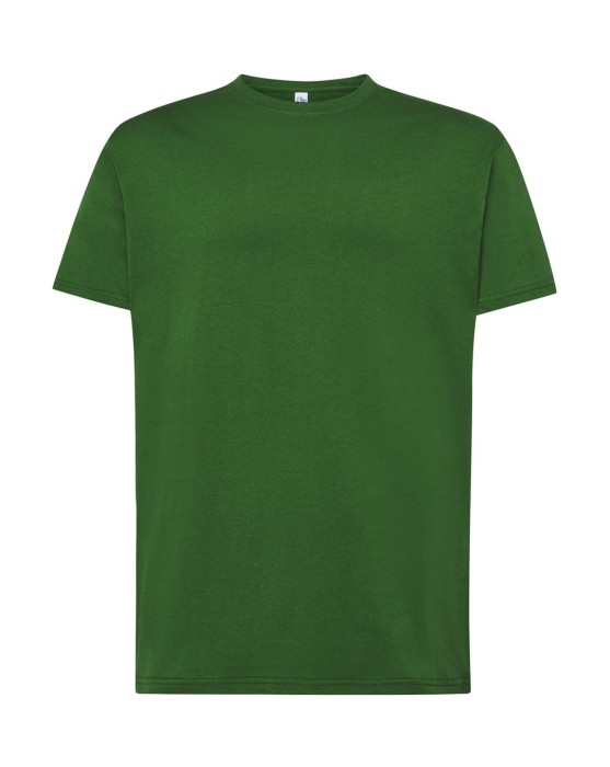 Koszulka T-shirt męska z krótkim rękawem zieleń butelkowa/bottle green TSRA 150 regular JHK