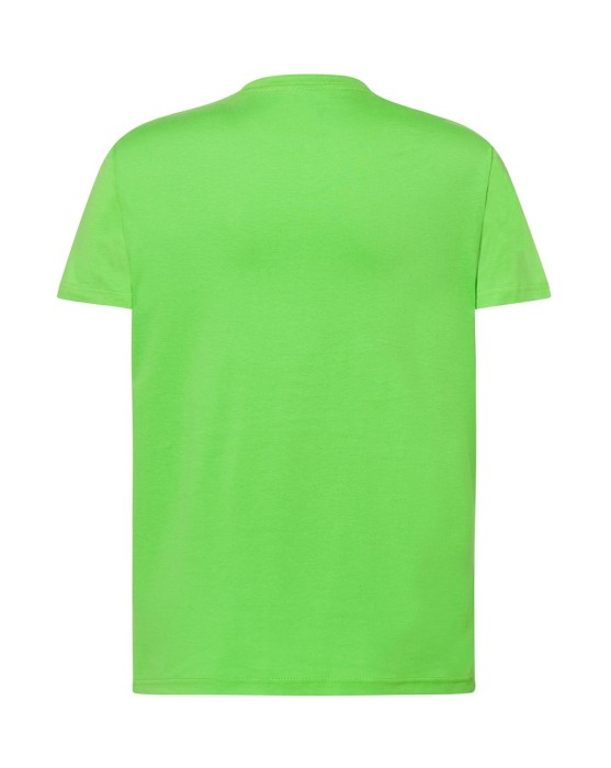 Koszulka T-shirt męska z krótkim rękawem lime / limonkowy TSRA 150 regular JHK